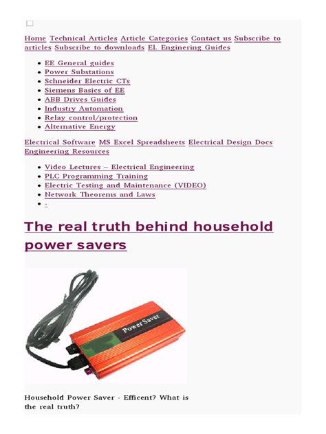 The real truth behind household power savers 